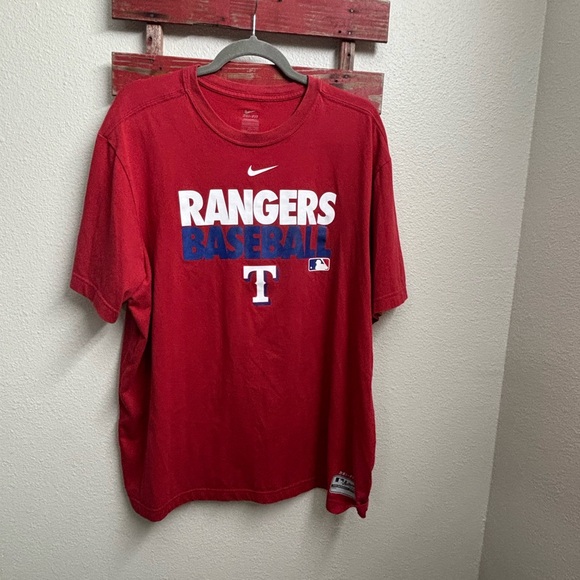 Nike‎ Rangers Baseball Red T-Shirt - Picture 1 of 6